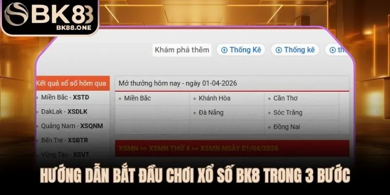 3 bước đăng ký và đặt số đầu tiên tại BK8 trong dưới 5 phút