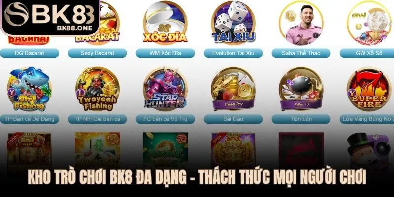 BK8 phủ sóng mọi thể loại từ thể thao đến slot và game bài P2P