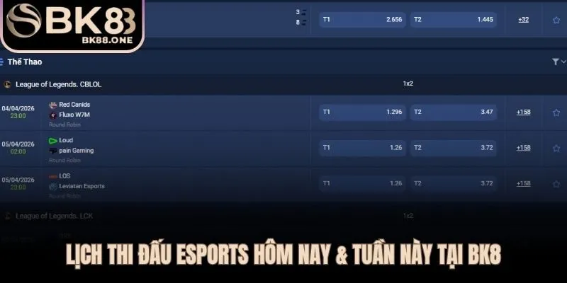 Lịch thi đấu esports LCK LPL VCS CS2 Dota 2 Valorant cập nhật mỗi ngày